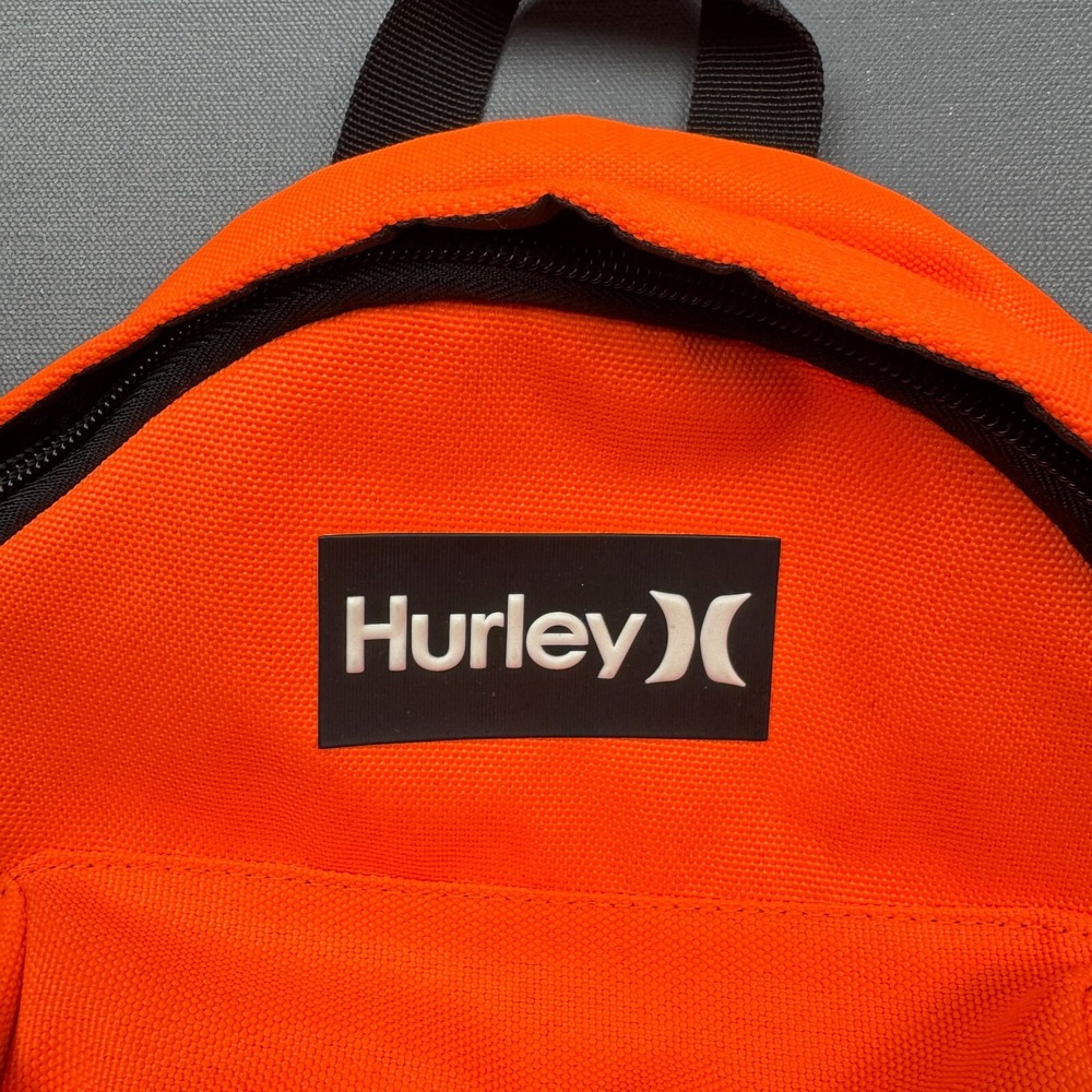 Hurley Mini Backpack Women's Orange Black Logo Adjustable Straps Travel Bag - Picture 2 of 10